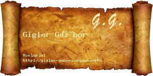Gigler Gábor névjegykártya